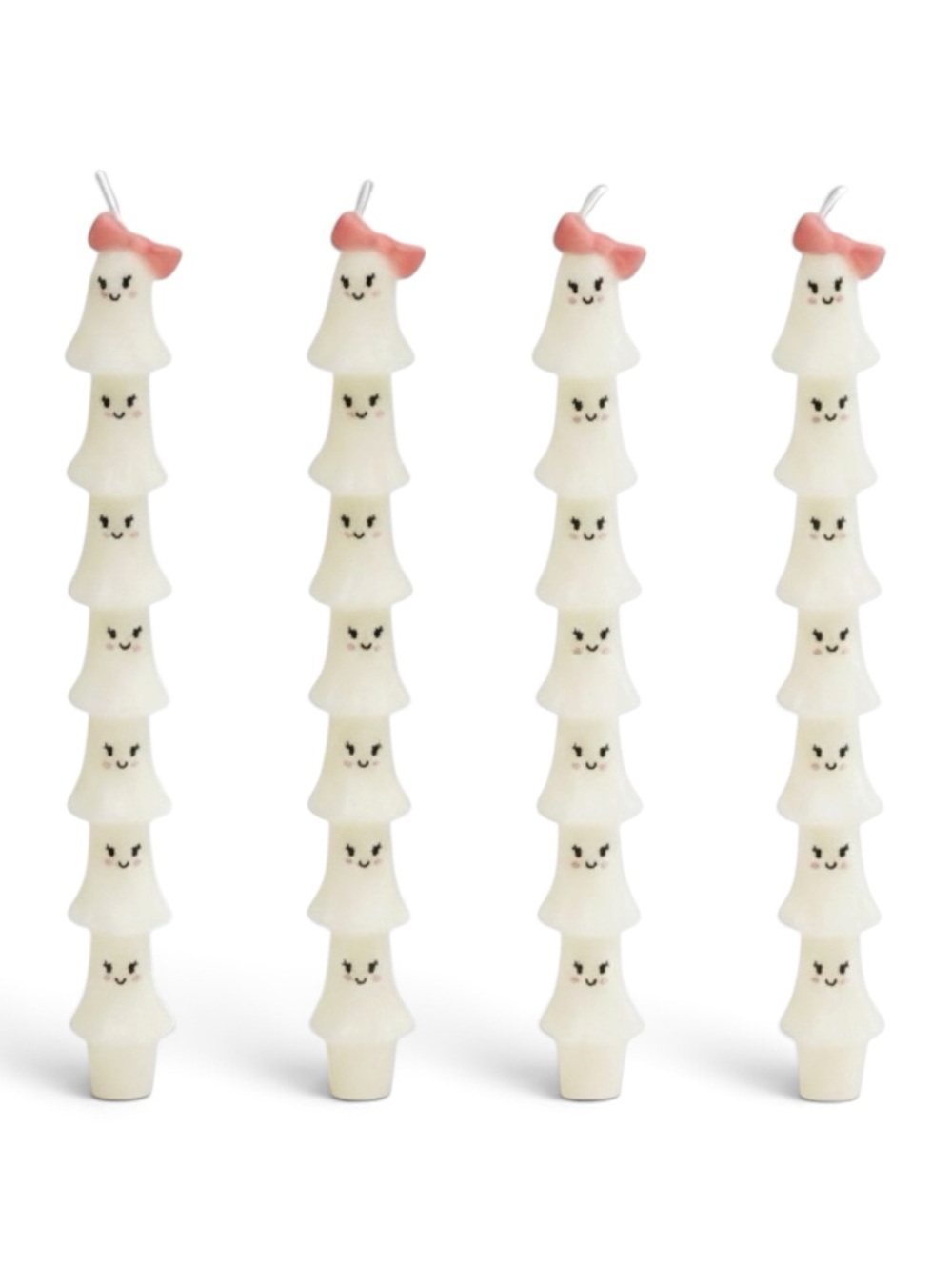 Set of 4 Kawaii Ghost Taper Candles Halloween Cupcakes & Cashmere NWT / NIB